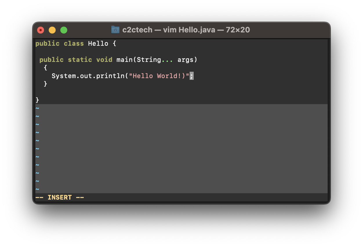 Example of Color coding with VIM